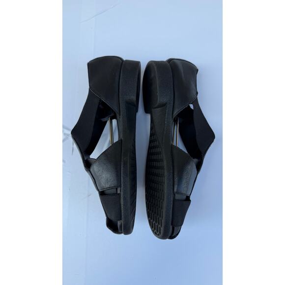 Airspree Women's Black Sandals Slip On Leather Size 7 summer - Picture 5 of 11